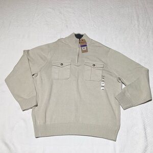 Dockers Size XL Long Sleeve Beige Sweater NWT
